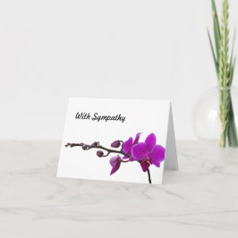 Bloeiende paarse orchideeën blanco sympathiekaart kaart