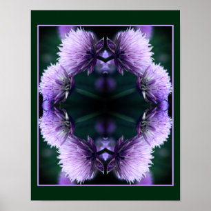 Bloeiende Paarse Scallion Allium Abstract Poster