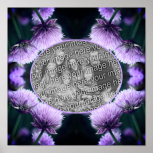 Bloeiende Paarse Scallion Lijst Voeg je eigen foto Poster