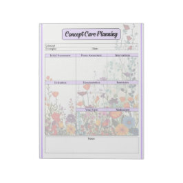 Bloeiende Paarse tuin _ Concept Care Planning Notitieblok