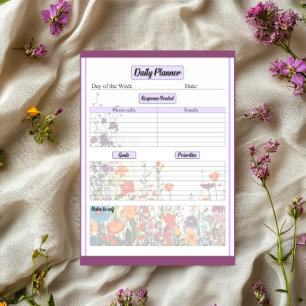 Bloeiende Paarse Tuin _ Dagelijkse Planner Notitieblok