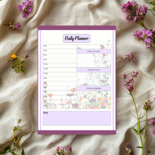 Bloeiende Paarse Tuin _ Dagelijkse Planner Notitieblok