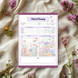 Bloeiende Paarse Tuin _ Klinische Planning Notitieblok