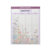 Bloeiende Paarse Tuin_ Symptoomtracker Notitieblok (Linkerzijde)
