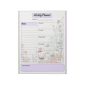 Bloeiende Paarse Tuin_ Weekplanner Notitieblok (Linkerzijde)