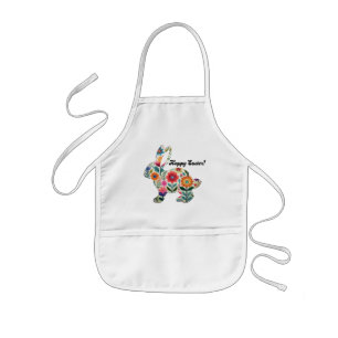 Bloeiende Paashaas Silhouet Kinder Schort