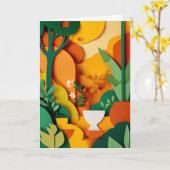 Bloeiende Papierentuin in Zonlicht Kaart (Gele Bloem)