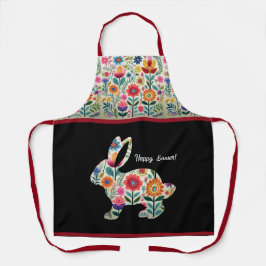 Bloeiende Pasen Bunny Silhouette  Schort