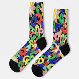  bloeiende patroonstijl kunst Sokken