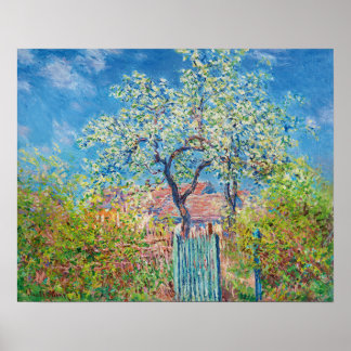 Bloeiende perenboom, Monet Poster