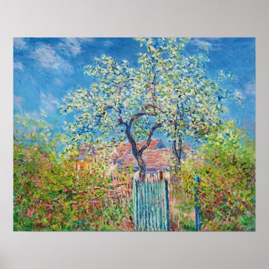 Bloeiende perenboom, Monet Poster (Voorkant)