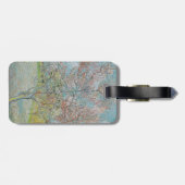 bloeiende perzikboom bagagelabel (Achterkant horizontaal)