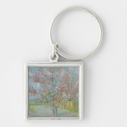 bloeiende perzikboom sleutelhanger (Voorkant)