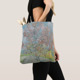 bloeiende perzikboom tote bag