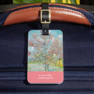 bloeiende perzikboom Vincent van Gogh Bagagelabel