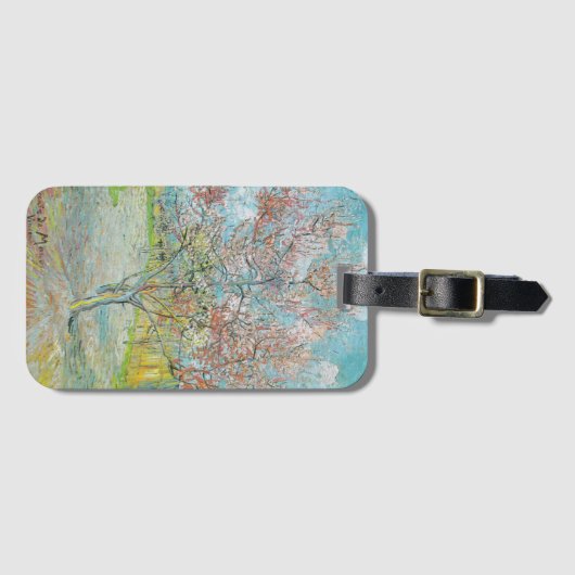 bloeiende perzikboom | Vincent van Gogh Bagagelabel (Voorkant (horizontaal))