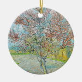bloeiende perzikboom | Vincent van Gogh Keramisch Ornament (Voorkant)