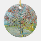 bloeiende perzikboom | Vincent van Gogh Keramisch Ornament (Achterkant)