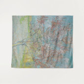 bloeiende perzikboom wandkleed (Voorkant (horizontaal))