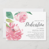bloeiende pioen | Baby Dedication Invitation Kaart (Voorkant)