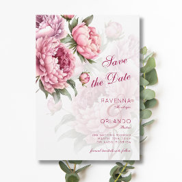 Bloeiende Pioen Botanische Romantische Kunst Bruil Save The Date