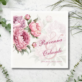 Bloeiende Pioen Botanische Romantische Kunst Bruil Servet