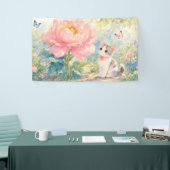 Bloeiende Pioen Kitten Spandoek (Beurs)