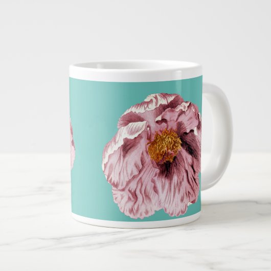  bloeiende pioen koffie mok (Voorkant rechts)