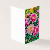 Bloeiende pioenrozen kerstkaart kaart (Buitenkant)