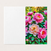 Bloeiende pioenrozen kerstkaart kaart (Buitenkant ongevouwen)