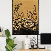 Bloeiende Planten - botanische elegantie Poster (Thuiskantoor)