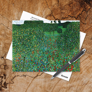 Bloeiende Poppy Field Gustav Klimt Briefkaart
