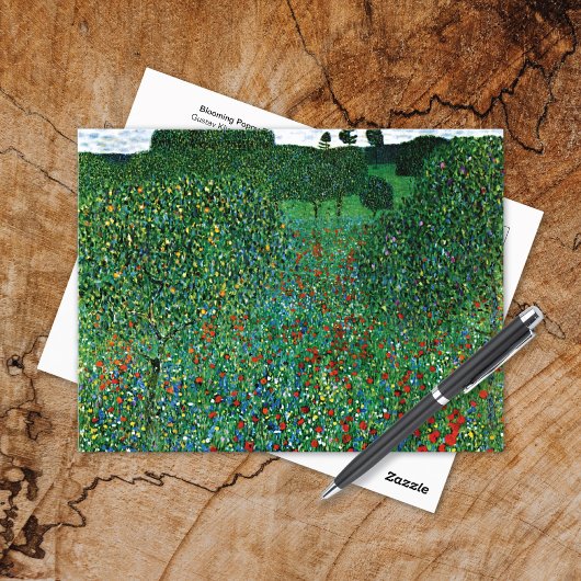 Bloeiende Poppy Field Gustav Klimt Briefkaart