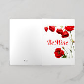 Bloeiende Poppy Romance Folie Wenskaart (Buiten Laag)