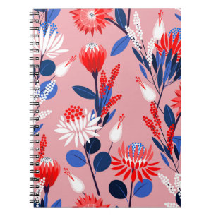 Bloeiende Protea: botanische tuin patroon Notitieboek