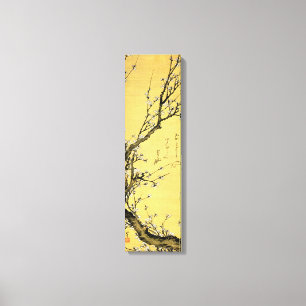 Bloeiende pruim van Hokusai Canvas Afdruk