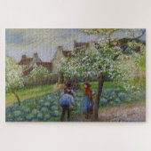 Bloeiende pruimenbomen 1890 door Camille Pissarro Legpuzzel (Horizontaal)
