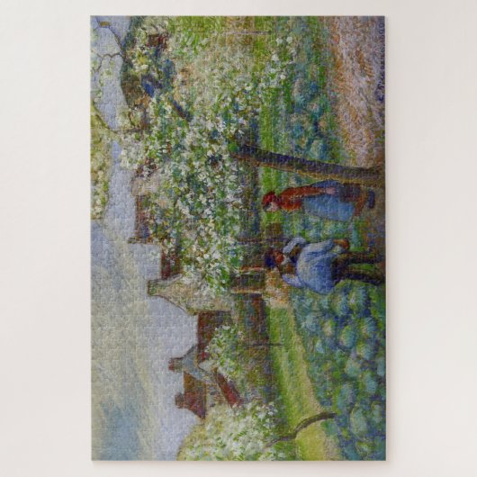 Bloeiende pruimenbomen 1890 door Camille Pissarro Legpuzzel (Verticaal)