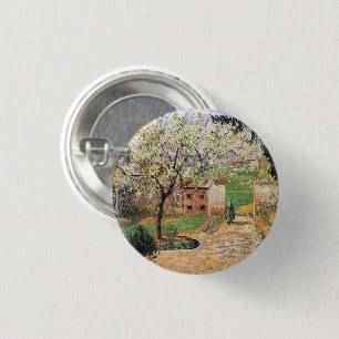 Bloeiende pruimenboom, Eragny Camille Pissarro Ronde Button 3,2 Cm