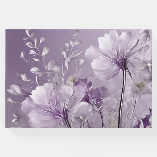 Bloeiende Purple Flowers AI kunst Gastenboek (Voorkant)