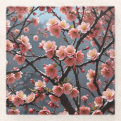 Bloeiende Quince afbeelding Glazen Onderzetter (Voorkant)