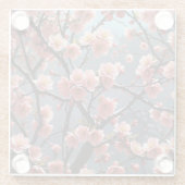 Bloeiende Quince afbeelding Glazen Onderzetter (Achterkant)