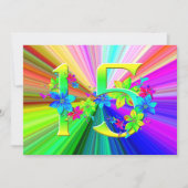 Bloeiende Regenboog Bloemen voor 15e Verjaardag Kaart (Voorkant)