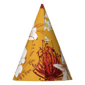 Bloeiende retro: Onvoltooide Bloemenlijn Kunst Feesthoedjes (Achterkant)