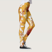 Bloeiende retro: Onvoltooide Bloemenlijn Kunst Leggings (Rechts)