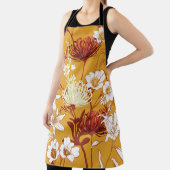 Bloeiende retro: Onvoltooide Bloemenlijn Kunst Schort (Insitu)