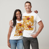 Bloeiende retro: Onvoltooide Bloemenlijn Kunst T-shirt (Unisex)