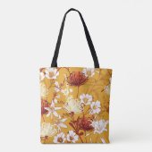 Bloeiende retro: Onvoltooide Bloemenlijn Kunst Tote Bag (Achterkant)