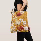 Bloeiende retro: Onvoltooide Bloemenlijn Kunst Tote Bag (Dichtbij)