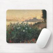 Bloeiende rivieroever, Argenteuil - Claude Monet - Muismat (Met muis)
